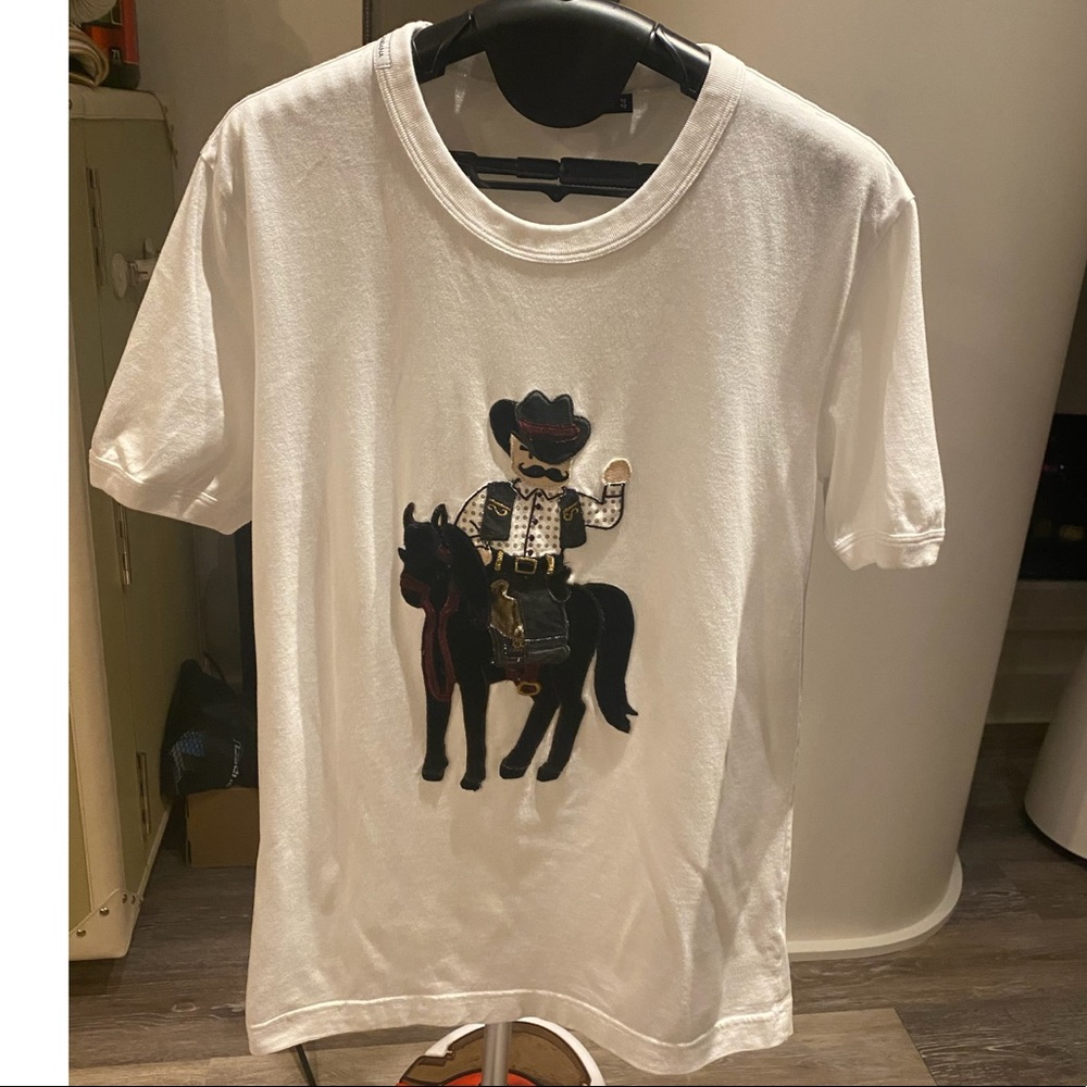 DOLCE & GABBANA White Embroidered T Shirt